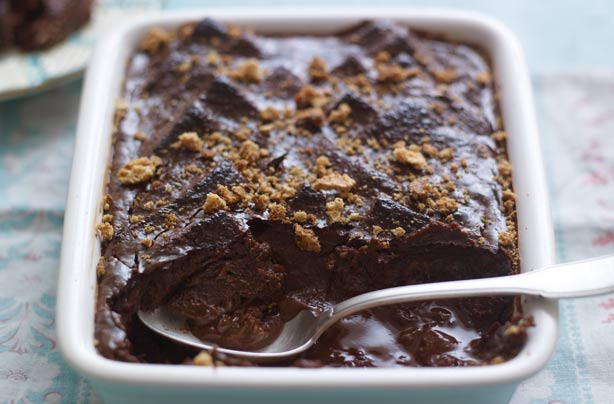 Chocolate bread and butter pudding