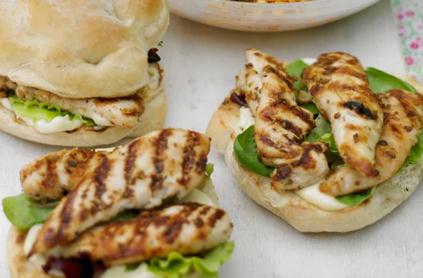 Lime and coriander chicken burgers