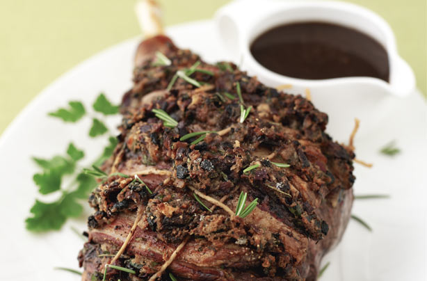 Roast lamb with stuffing