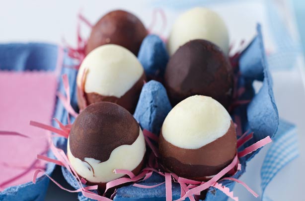 Homemade mini chocolate eggs