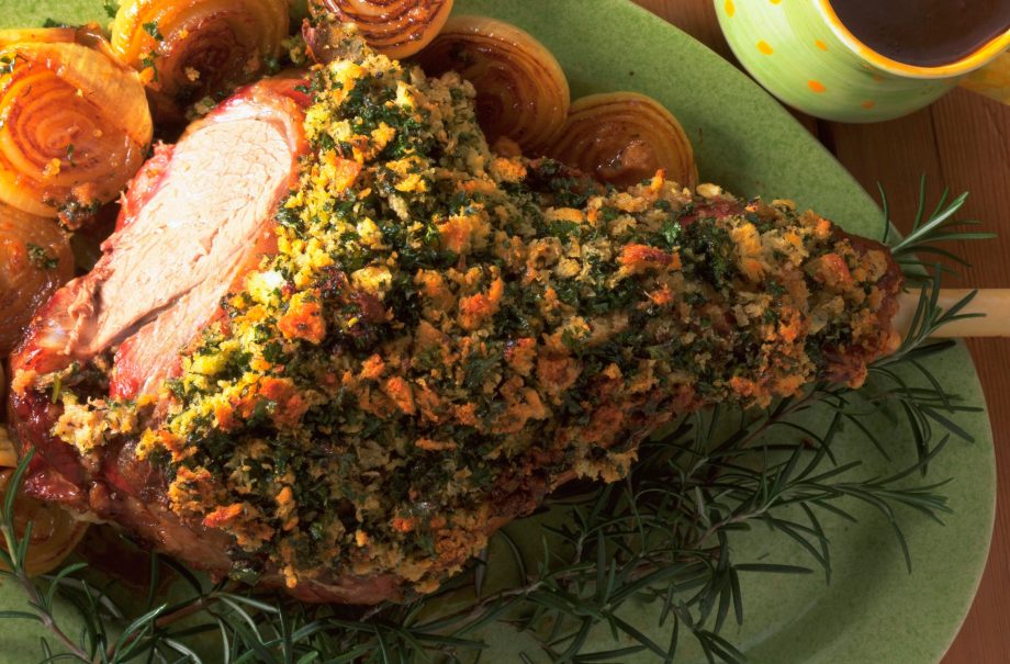 Leg of lamb with a herb crust