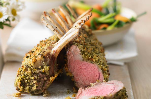 Lemon and herb crusted rack of lamb
