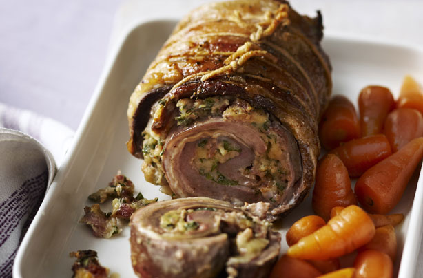 Stuffed breast of lamb