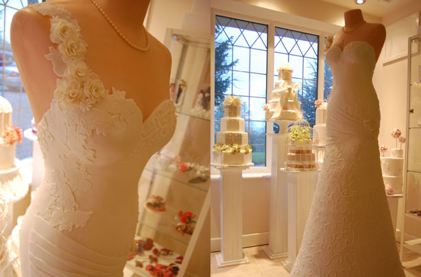 Wedding dress cake
