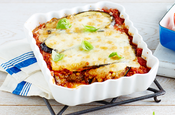 Aubergine parmigiana, low calorie meals