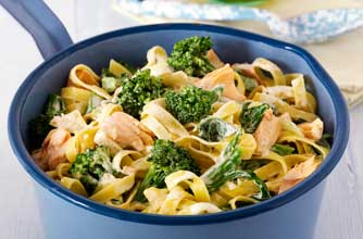 Broccoli and salmon tagliatelle recipe
