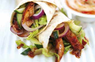 Chicken satay lettuce wraps
