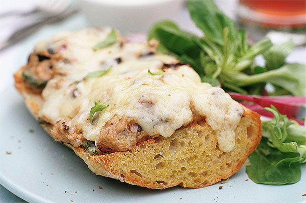 Tuna and cheese ciabatta melt