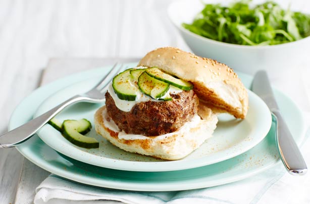 Greek-style lamb burgers