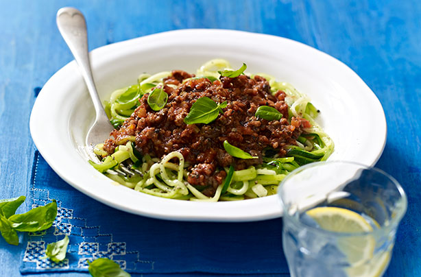 Mushroom ragu with courgetti