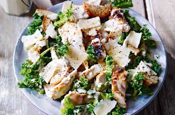New York kale and chicken Caesar salad