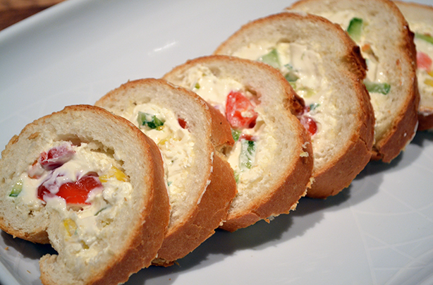 Stuffed baguette sandwich