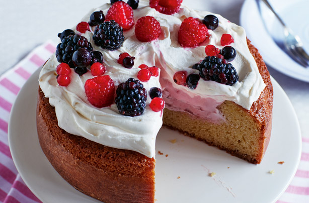Summer dessert recipes: Summer fruit ice cream trifle cake