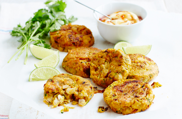 Sweet potato and courgette fish cakes