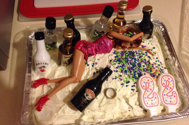 drunk barbie doll cake