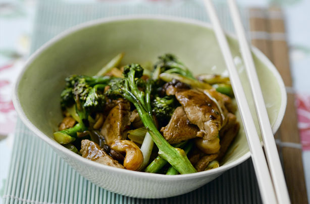 Pork, broccoli and blackbean stir-fry