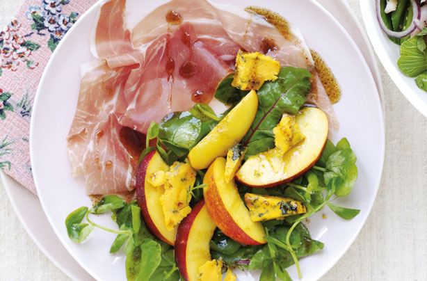 Nectarine and prosciutto platter