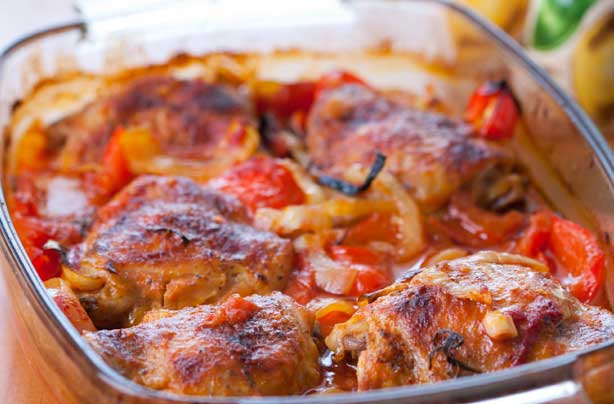 Chilli chicken and pepper roast