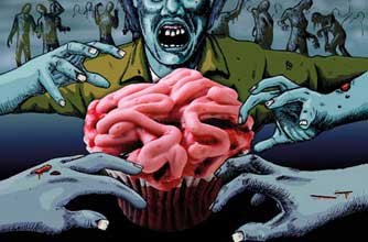 Lily Vanilli's blood-stained brains cupcakes