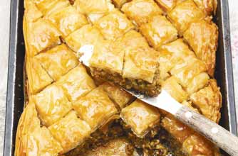 Honey and pistachio baklava