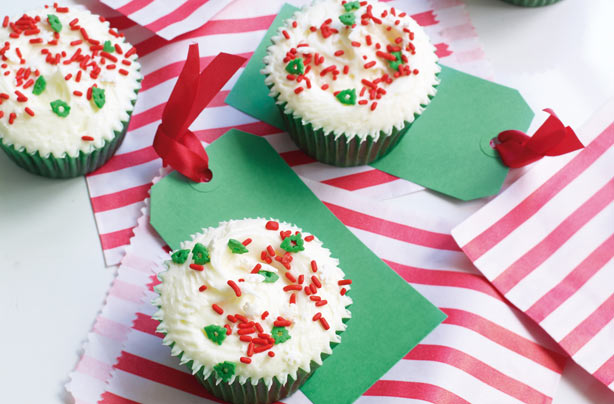Fruity Christmas cupcakes