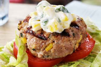 Turkey, basil and corn burgers recipe