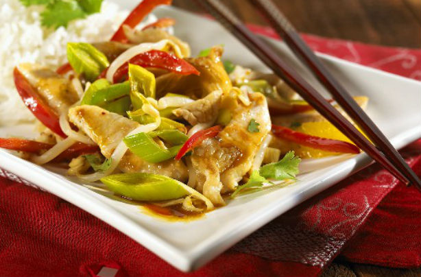Turkey orange and leek stir fry