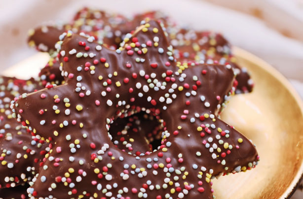 Christmas biscuits recipes: Spiced chocolate covered stars