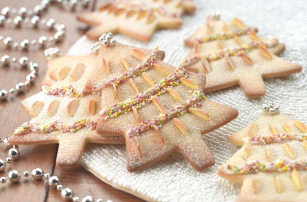 Christmas biscuits recipes: Almond Christmas tree biscuits