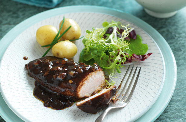 Chicken in balsamic barbecue sauce