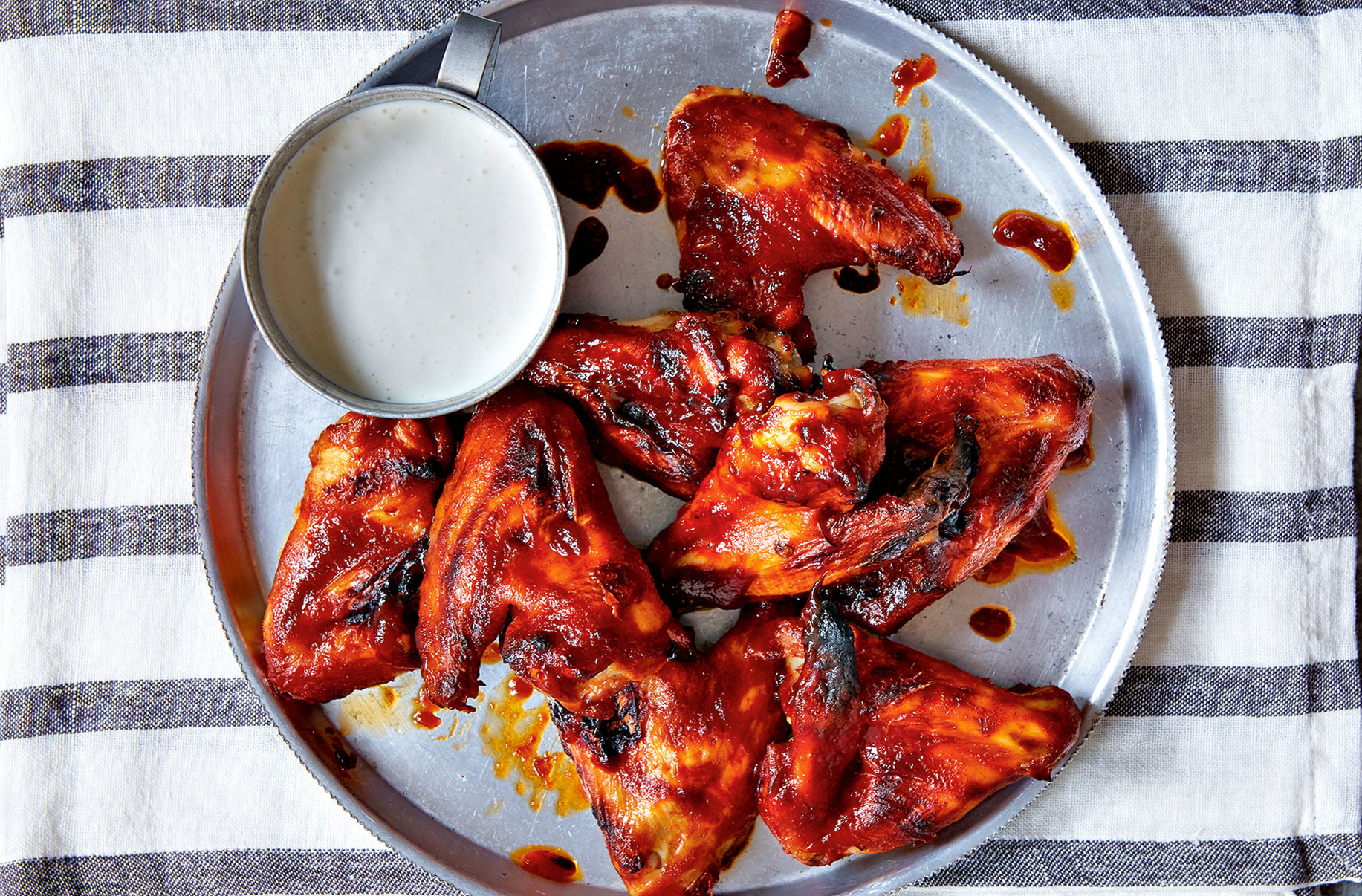 Hot wings in a sweet and spicy glaze