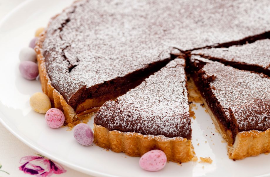 Chocolate and caramel tart