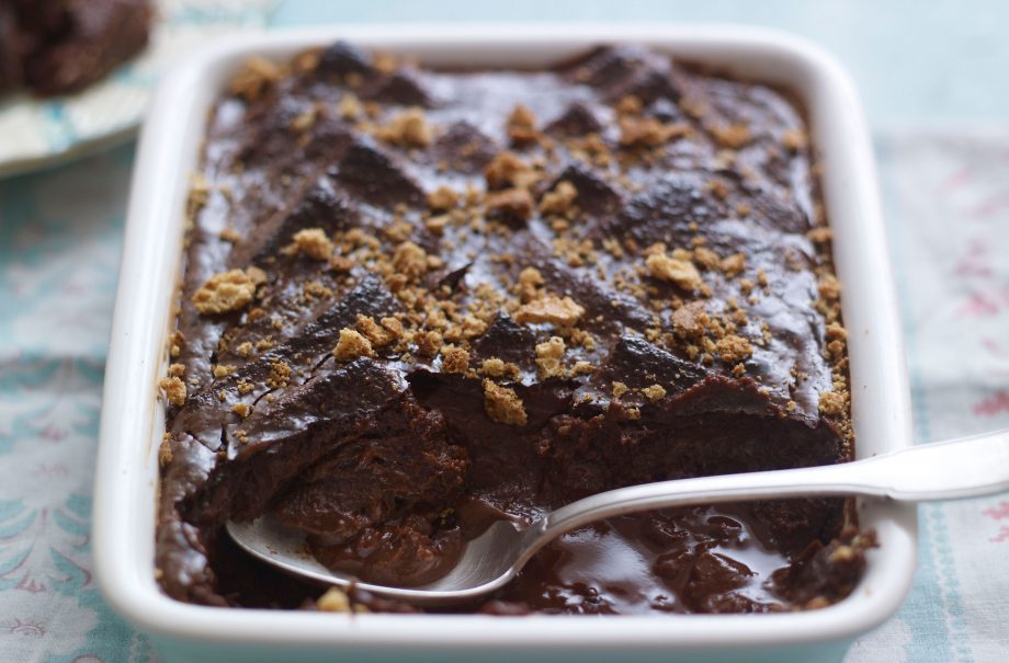 Chocolate bread and butter pudding