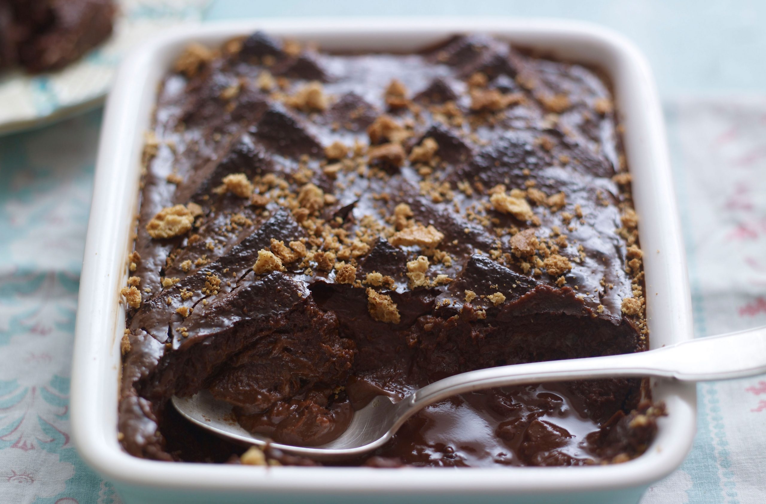 Chocolate bread and butter pudding