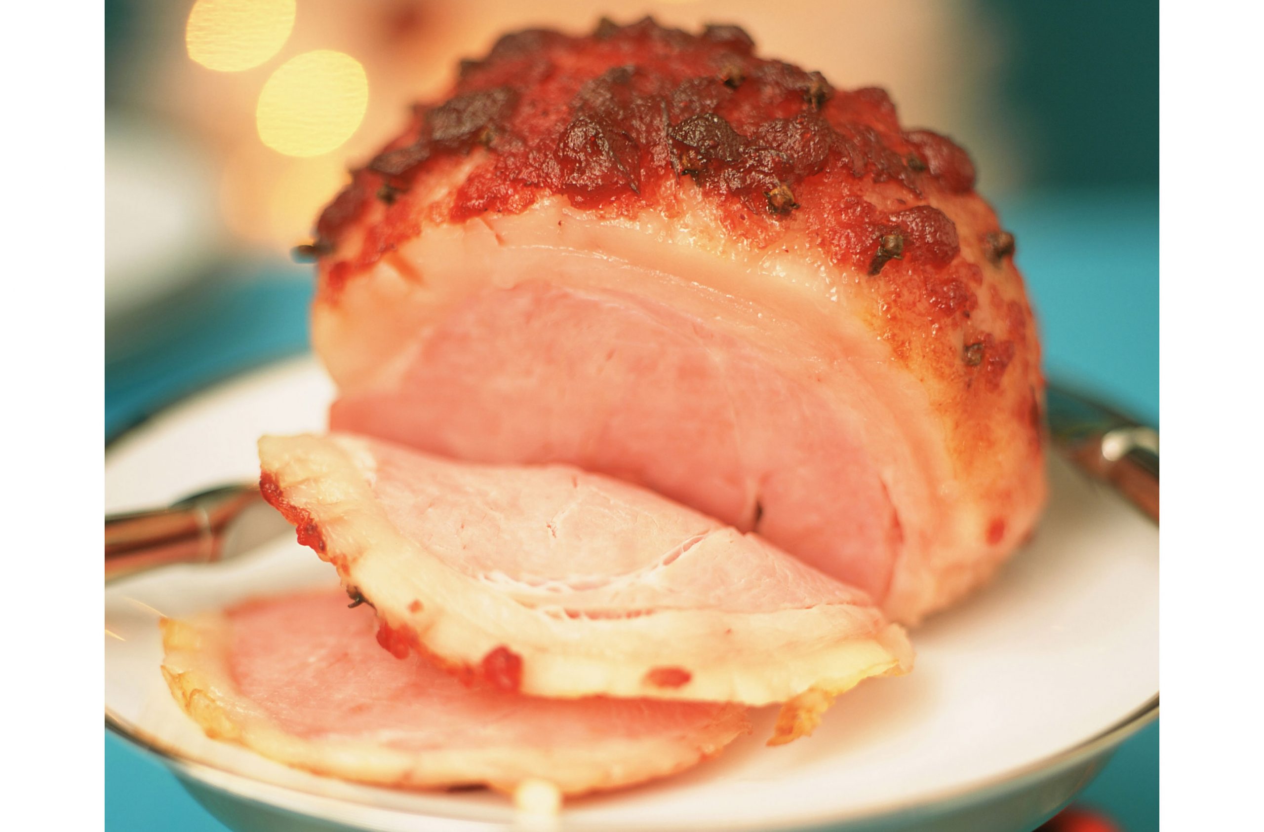 Cranberry glazed roast ham