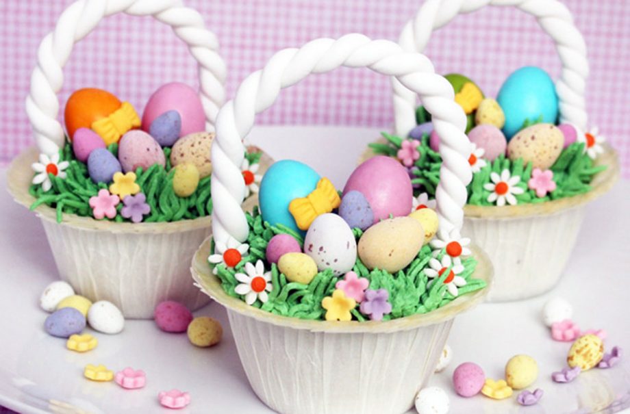 Easter basket cupcakes