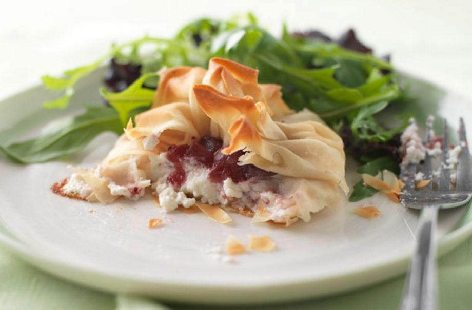 Goats cheese and cranberry parcels