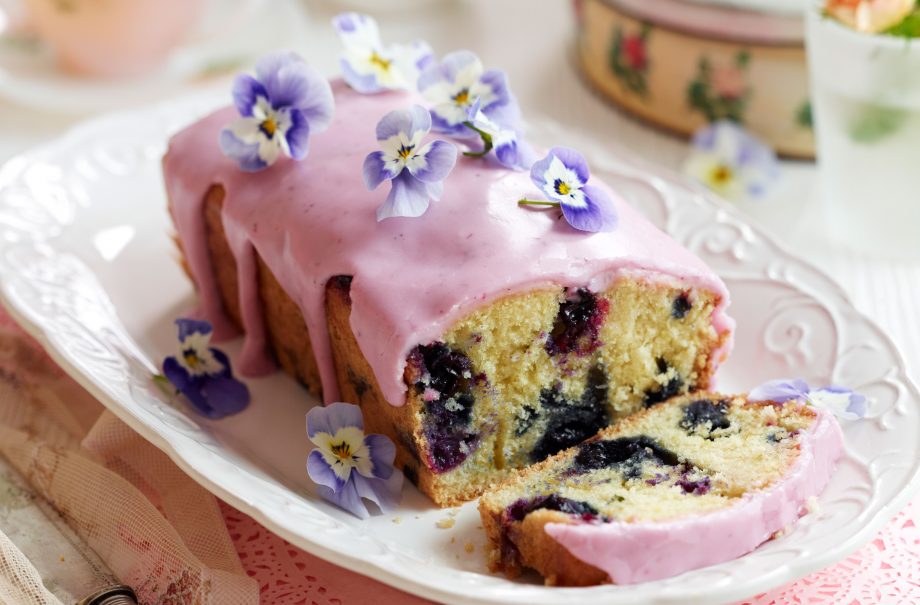 Lemon and blueberry drizzle cake