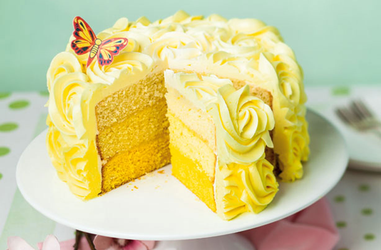 Lemon ombre layer cake