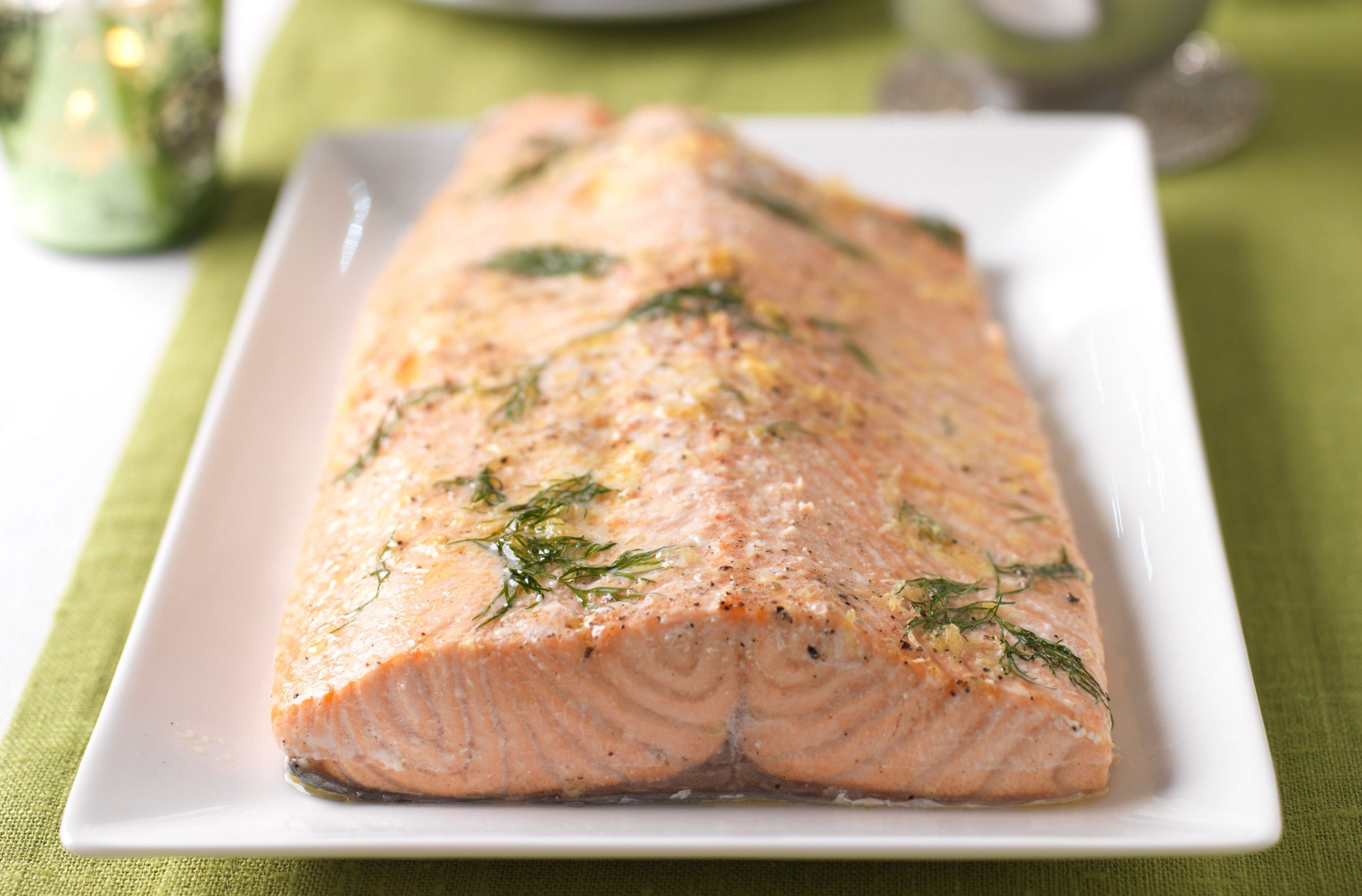 Roasted salmon with horseradish hollandiase