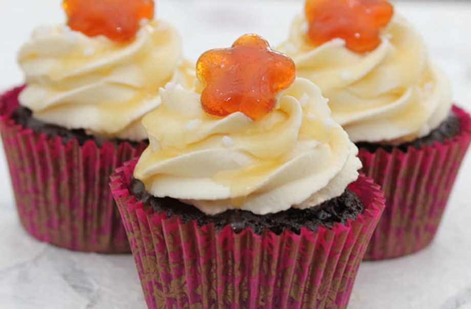 Salted caramel and chocolate cupcakes