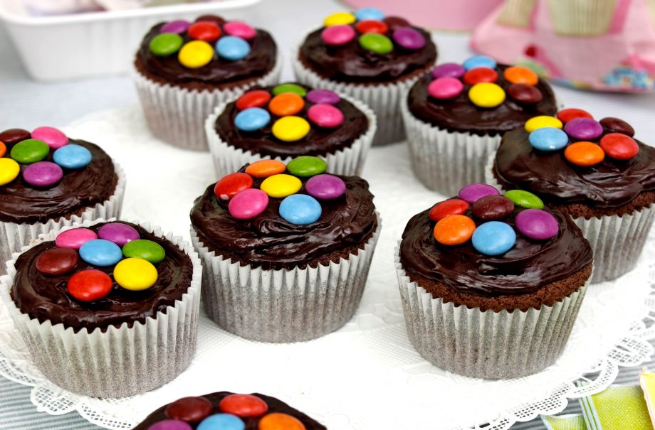 Smartie cupcakes
