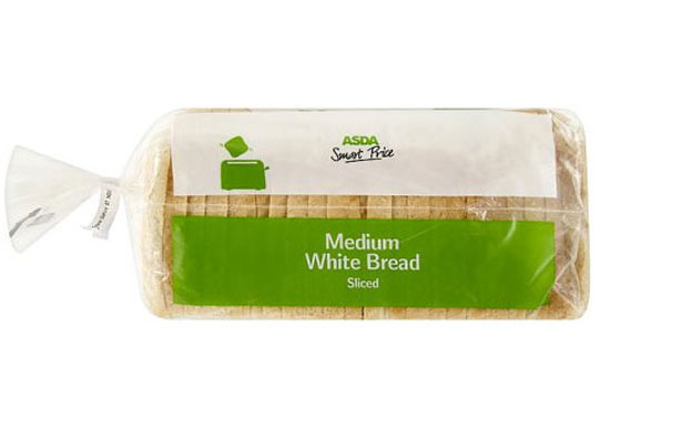 Asda smart price medium sliced white bread
