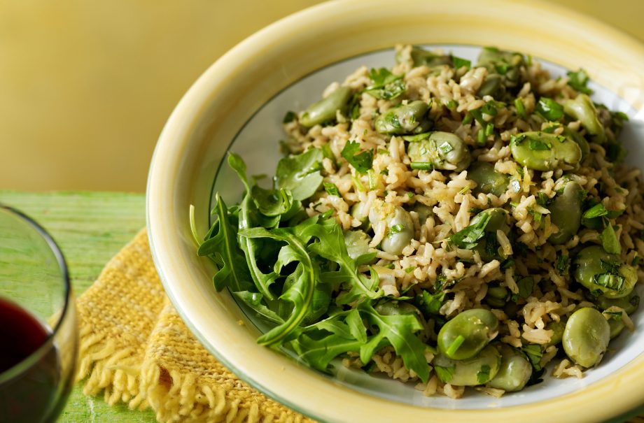 Meals under 300 calories: Broad bean and brown rice salad