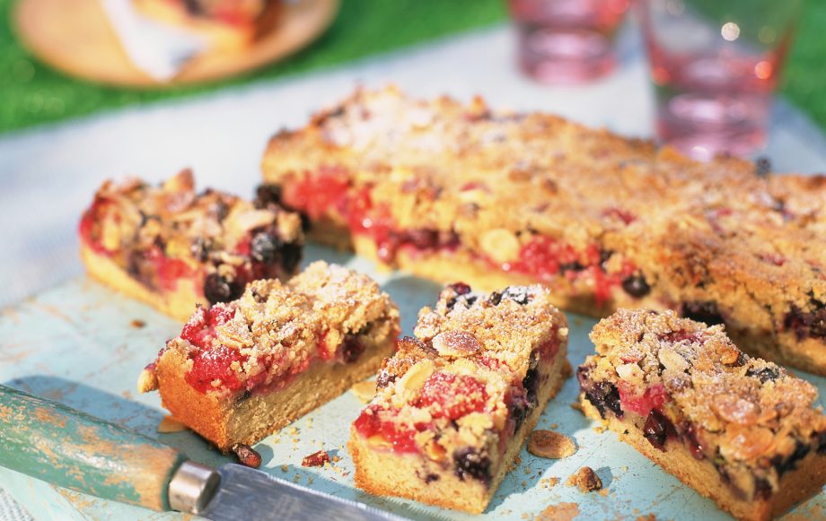 Fruit streusel slices