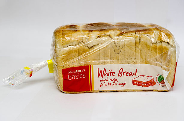 Sainsburys basics white medium sliced bread