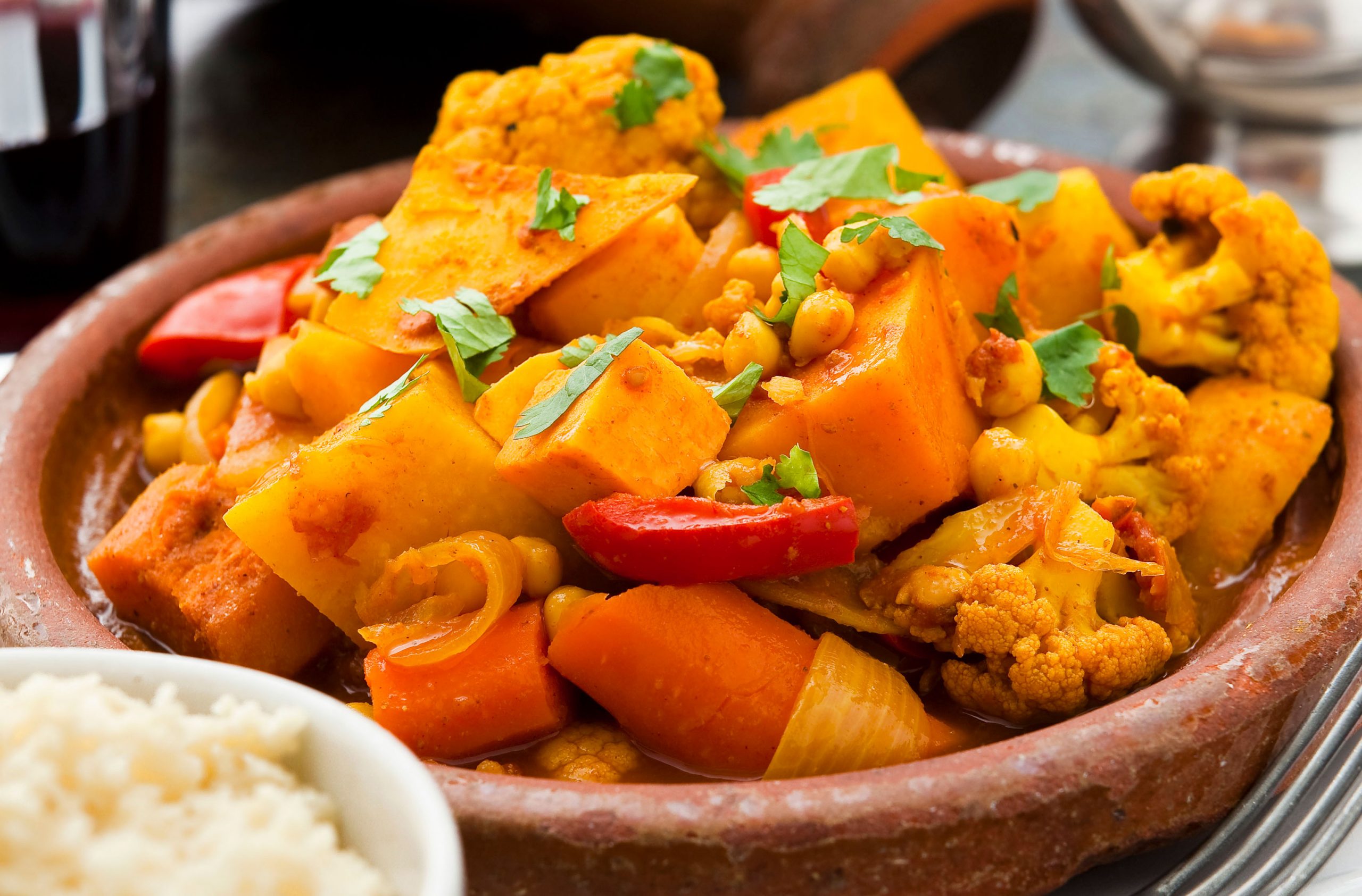 Spiced butternut squash and veg tagine
