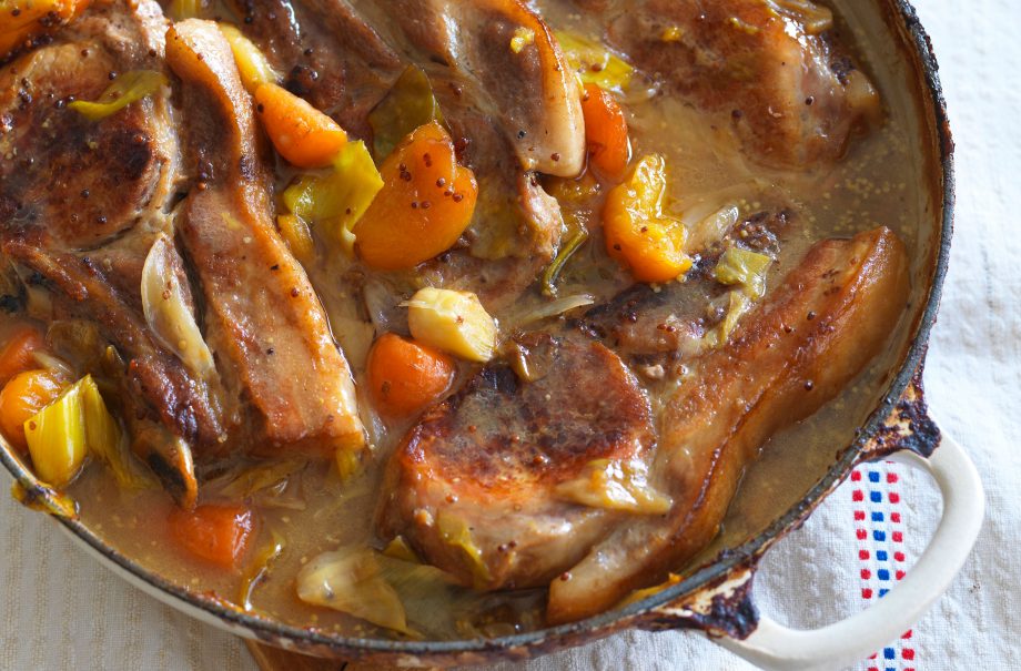 Pork chop recipes, Cider and apricot braised chops