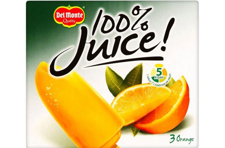 Del Monte orange ice lollies