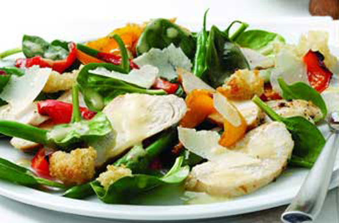 Roasted chicken and pepper salad